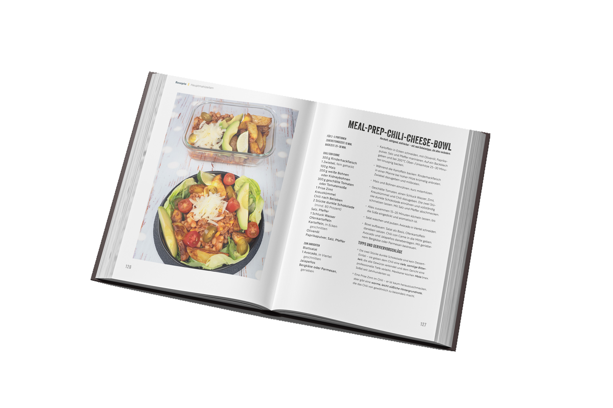 Innenseiten: Meal-Prep-Chili-Cheese-Bowl Rezept